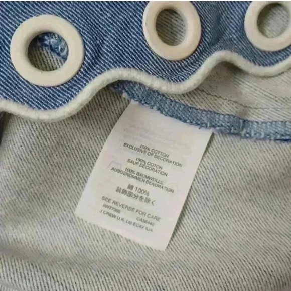 J Crew Scalloped Chambray Denim Grommet Tank Top - Picture 10 of 14